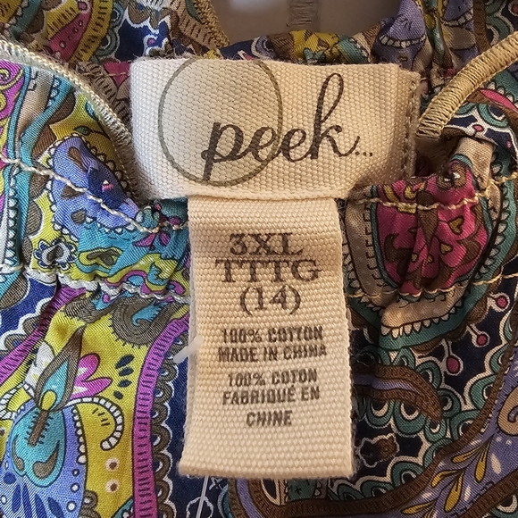 NWT Peek Paisley Girls Skirt with Pockets and Elastic Waist, Size 3XL/14 - Picture 7 of 11